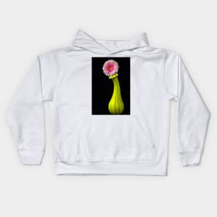 Fancy Unique Yellow Vase With Pink Gerbera Kids Hoodie